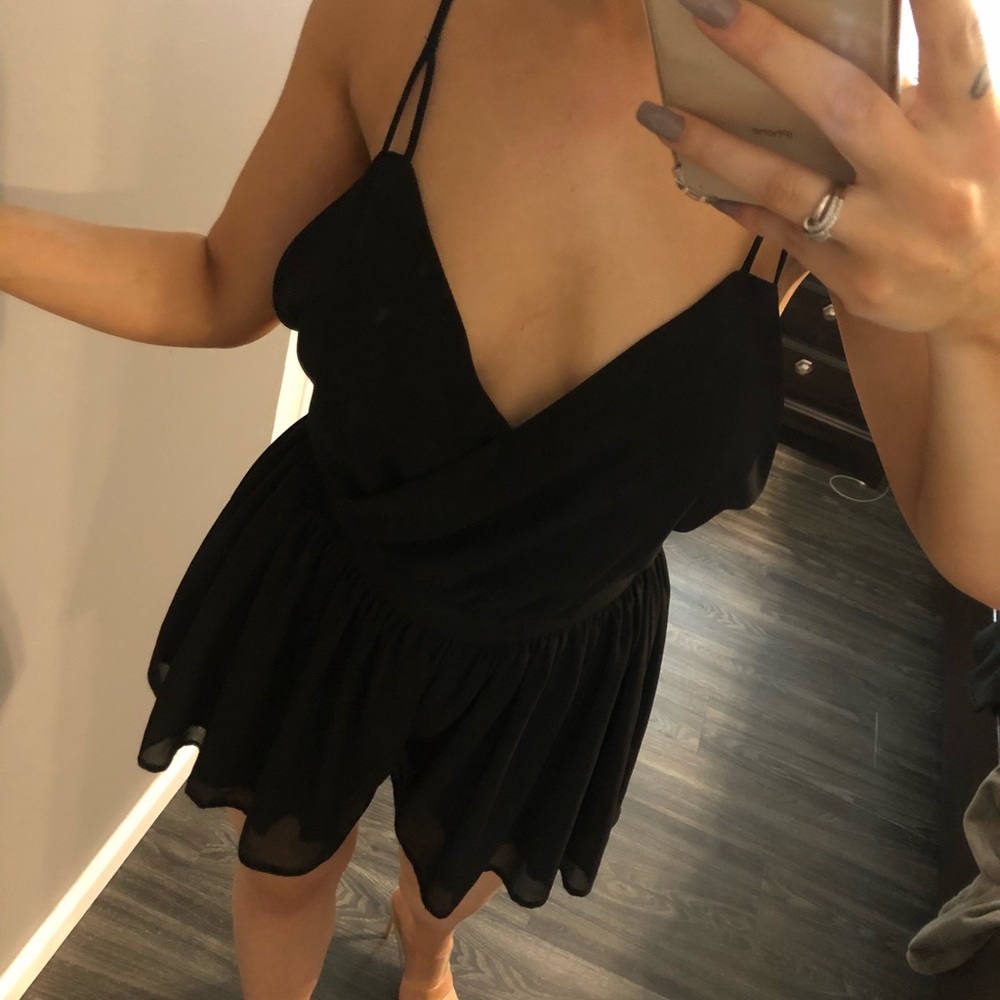 Black open back romper - Picture 3 of 5